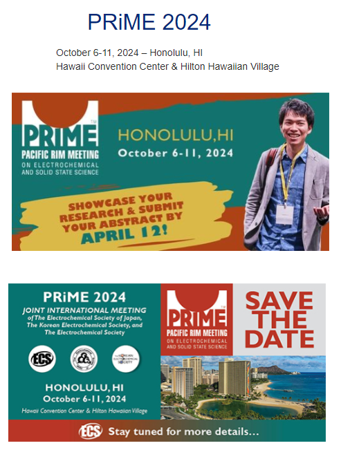 PRiME 2024 ECS学术会议 PRiME 2024 ECS学术会议