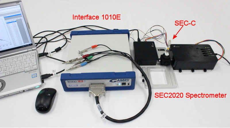 SEC2020 光谱仪系统与Interface 1010E Potentiostat/Galvanostat/ZRA连用