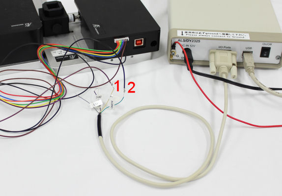 SEC2020光谱仪系统与Model2325双恒电位仪的连接。