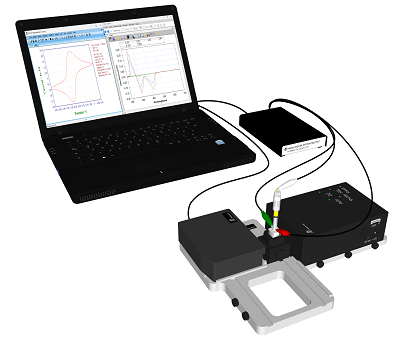 比色皿型光谱电化学测量系统示意图。